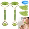 EAONE 2 Pack Jade Roller Eyes Facial Massage Kits Skin Roller