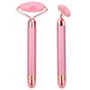 2 in 1 Electric Jade Roller Facial Massager Nature Rose Quartz