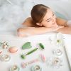Face Jade Roller & Rose Quartz Roller & Gua Sha Scraping Massage Tool