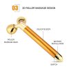 Face Massager Roller, 24k Facial Golden Pulse Electric 3D Roller