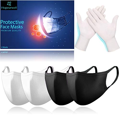 Ultra Protective Cloth Face Mask and Gloves Equipment, 3 Ply Protection