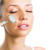 PIXNOR Jade Roller Natural Facial Jade Stone Quartz Facial Roller