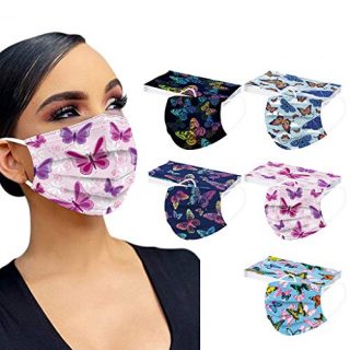 50PC Disposable Face Mask for Adults Breathable 3 Ply Filter