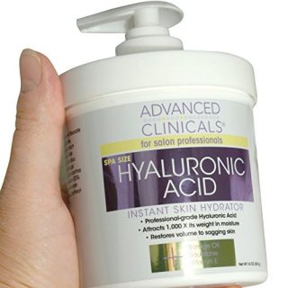 Spa-Size Hyaluronic Acid Cream for Face, Body, and Hands - Advanced Clinicals Anti-Aging Moisturizer Provides Instant Skin Hydration - 16oz.