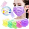 Disposable Face Masks with Designs for Women, 50PCS 3 Layer