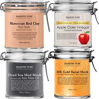 Majestic Pure Moroccan Red Clay Mask, Apple Cider Vinegar Mask