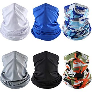 6 Pieces Summer UV Protection Face Cover Neck Gaiter Bandana