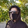 5 Pack Large Black T Shirt Face Mask Unisex, Reusable, Washable
