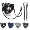 Cloth Designer Reusable Face Mask Women Female, Lanyard Strap Clip