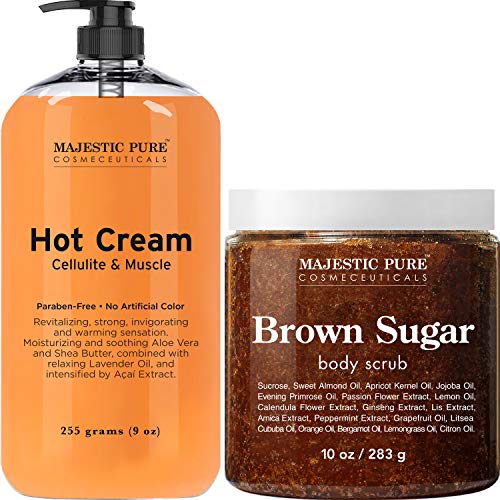 Majestic Pure Cellulite Hot Cream (9 oz) and Brown Sugar Scrub