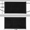 50 Pcs Black Mask Disposable Face Masks Breathable Dust Filter