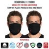 Secret Artist XLarge to 2XL Cloth Face Mask. Black Reversible Black