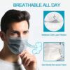 Grey Face Mask Disposable 4 Layer Non-Woven 50 Pcs Breathable Masks