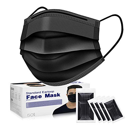 LUXSENZ Black Disposable Face Masks Breathable Dust Mask