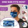 Blue Camo Face Mask (50 Pack) - Premium 3-Ply Camo Mask