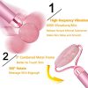 2 in 1 Electric Jade Roller Facial Massager Nature Rose Quartz