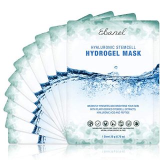 Ebanel 10-Pack Hydrogel Collagen Mask for Face, Instant Brightening