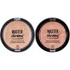 Maybelline Facestudio Master Chrome Metallic Highlighter Makeup in Molten Gold and Molten Rose Gold shades, providing a radiant, luminous glow.