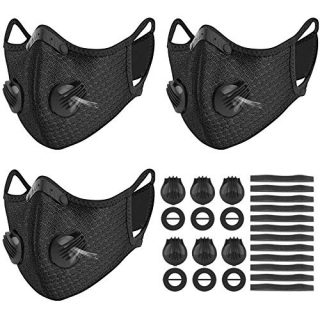 kungfuren 3 Sets Sports Cycling Masks with Activated Carbon Filter