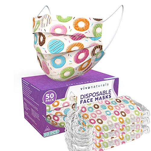 Donut Mask (50 Pack) - Premium 3-PLY Fun Masks for Women