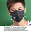 Dust mask with Filter,Sports Face Mask, 2 Filters and 2 Valves Included