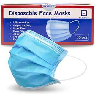 50 Pack Disposable Face Masks, Upgraded Packaging with 5 Sealed Bags