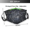 Adjustable Face Mask Galaxy Sparkle Stars Natural Masks
