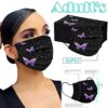 50PCS Butterfly Printed Black Disposable_Face_Masks for Adult