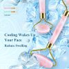 Rosejoice Pink Rose Quartz Jade Roller for Face-Natural Handmade