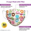 Donut Mask (50 Pack) - Premium 3-PLY Fun Masks for Women