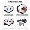 Dust mask with Filter,Sports Face Mask, 2 Filters and 2 Valves Included