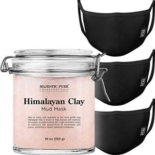 Majestic Pure Himalayan Mud Mask (10 oz) and Reusable Face Mask