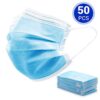 Gearonic 50 Disposable Face Masks – 3-Ply Blue Mask, Non-Woven