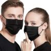 Black Mask Disposable Face Masks Breathable Dust Filter