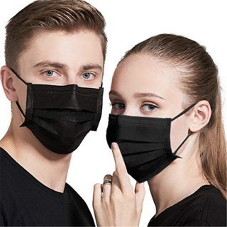 Black Mask Disposable Face Masks Breathable Dust Filter