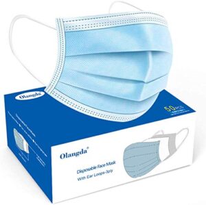 Olangda 50Pcs Disposable Face Masks with Elastic Earloop