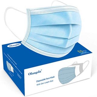 Olangda 50Pcs Disposable Face Masks with Elastic Earloop