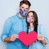 Disposable face Masks with Love Heart Print Design