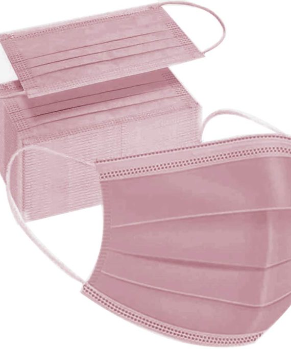 Dusty Rose Disposable Face Masks, 3 Ply Face Mask