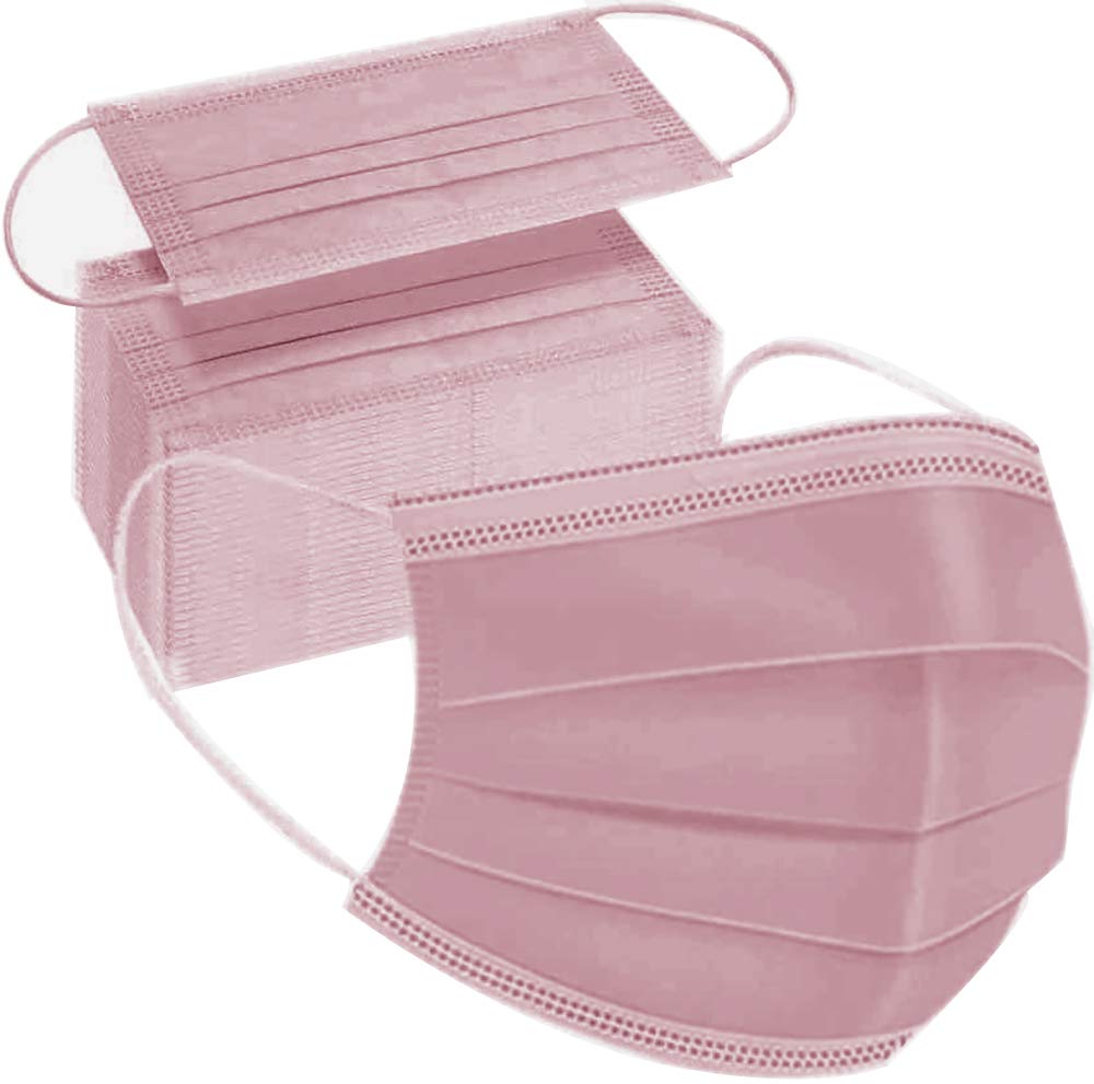Dusty Rose Disposable Face Masks, 3 Ply Face Mask