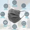 Grey Face Mask Disposable 4 Layer Non-Woven 50 Pcs Breathable Masks