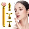 4-in-1 24K Golden Pulse Face Massager – Electric Jade Roller, Anti-Aging, Wrinkle-Fighting & Skin Tightening Beauty Bar