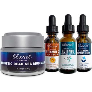 Ebanel Bundle of Magnetic Dead Sea Mud Mask 4.1 Oz, 20% Vitamin C Serum