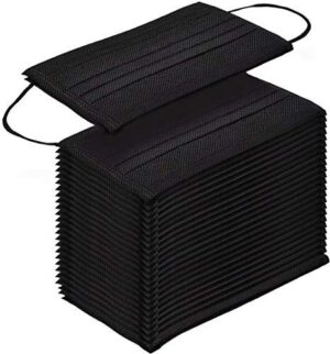 Black Face Mask,100pcs Disposable Masks Breathable 3 Layer