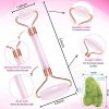 4 Pieces Jade Roller Facial Ridged Roller Kits Skin Roller