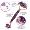 Jade Roller for Face – Amethyst Derma Roller and Gua Sha Set for Skincare