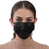 Black Face Mask,100pcs Disposable Masks Breathable 3 Layer