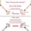 Rosejoice Pink Rose Quartz Jade Roller for Face-Natural Handmade