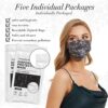 Assacalynn Disposable Fashion Mask 50pcs, Printed Lace Face Mask