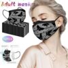 50Pcs Adult Disposable 3-Ply Face Macks with lace printing breathable